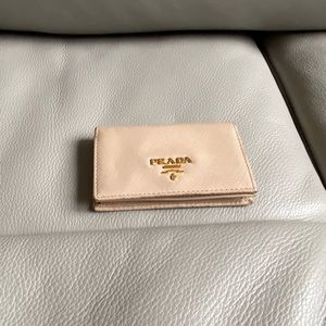 Prada Saffiano Leather Cipria Cardholder Wallet